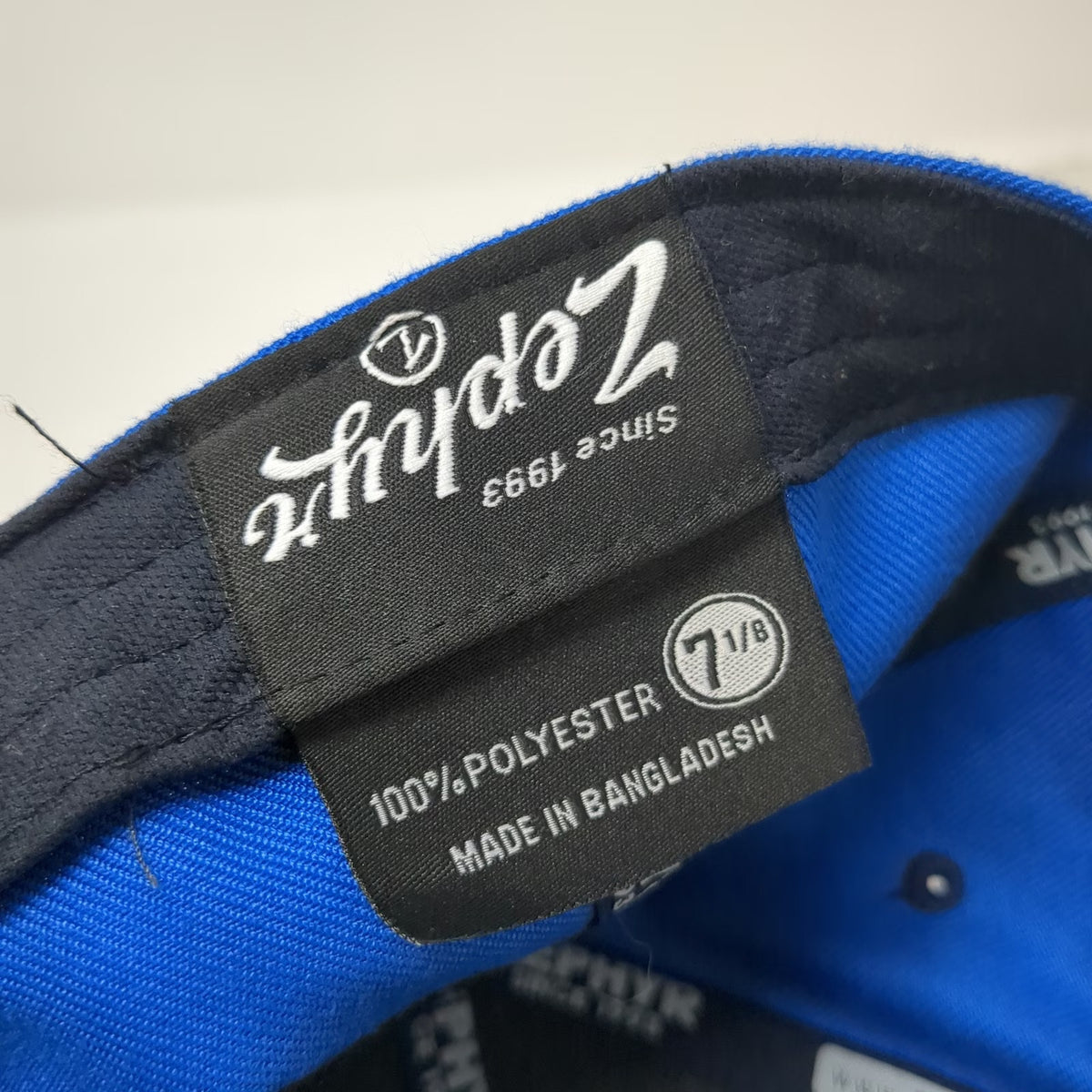 BYU Cougars NCAA Zephyr Cap Blue 7 1/8 Fitted Grey Underbrim Embroidered Hat
