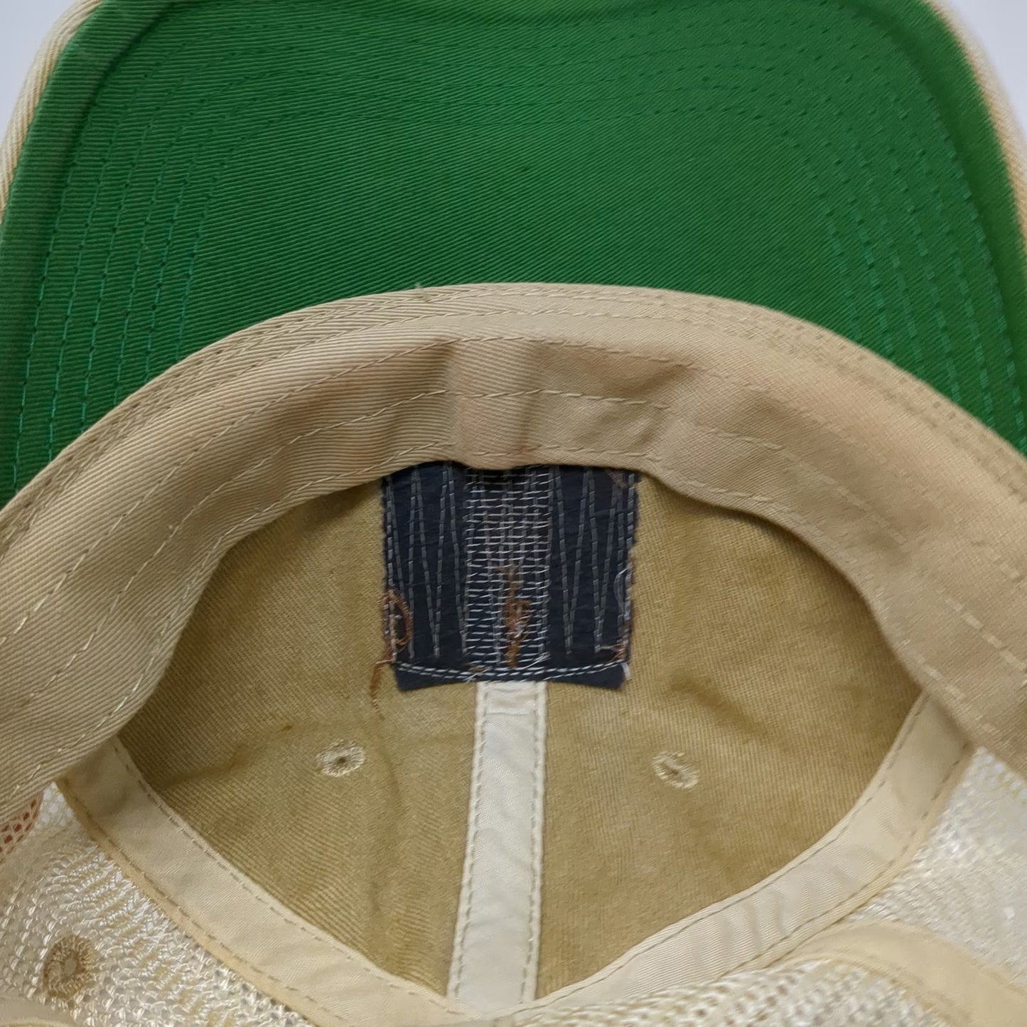 Legacy Trucker Hat Beige One Size Mesh Back Leather Patch Stone Harbor NJ Hat