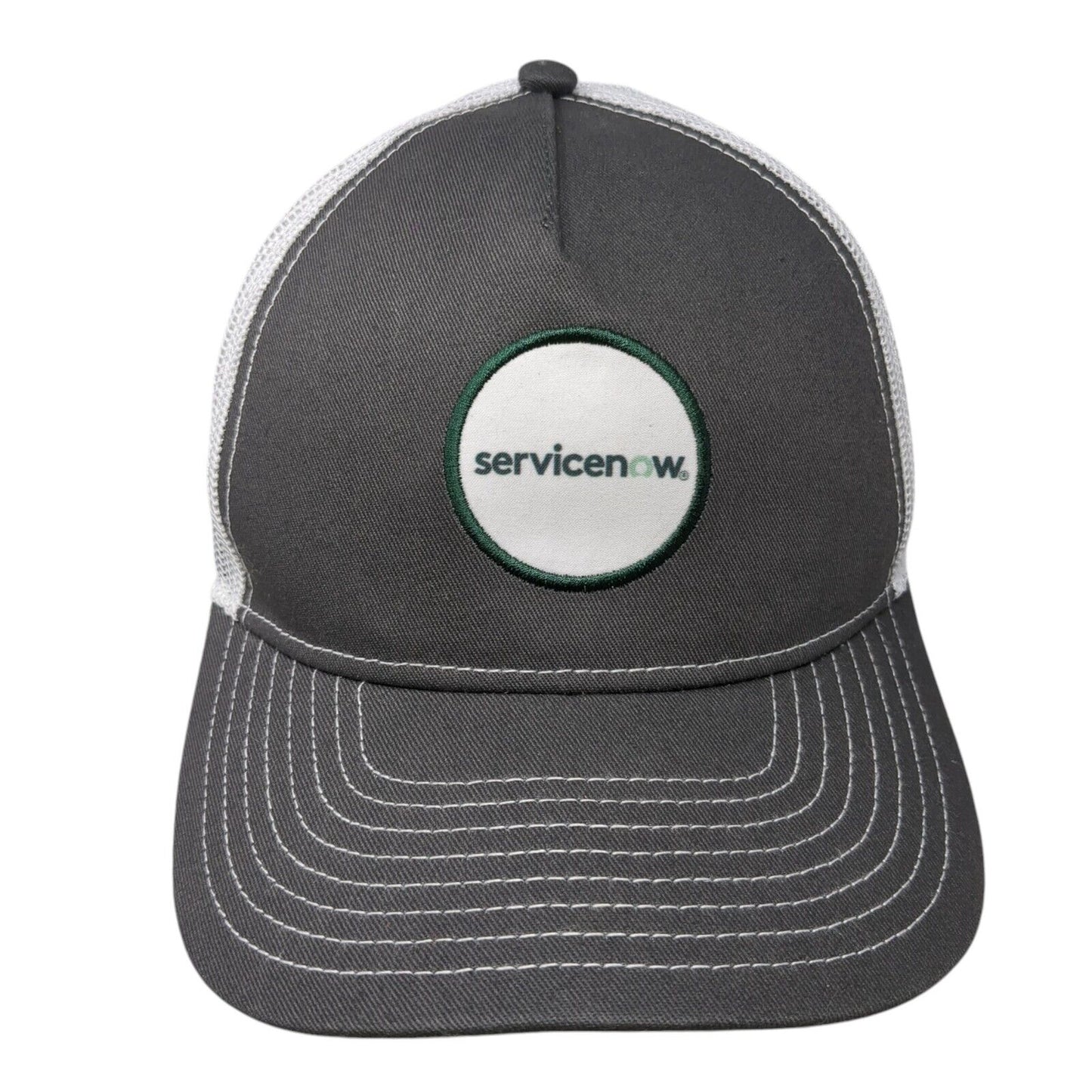 Service Now Snapback Trucker Hat Gray One Size Adjustable Embroidered Mesh Back