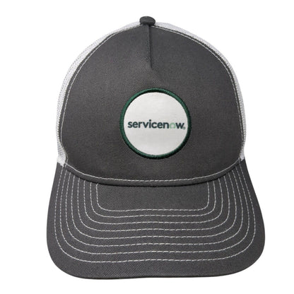 Service Now Snapback Trucker Hat Gray One Size Adjustable Embroidered Mesh Back