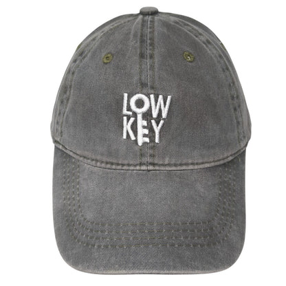 Low Key Slideback Baseball Cap Green One Size Adjustable Embroidered 6 Panel