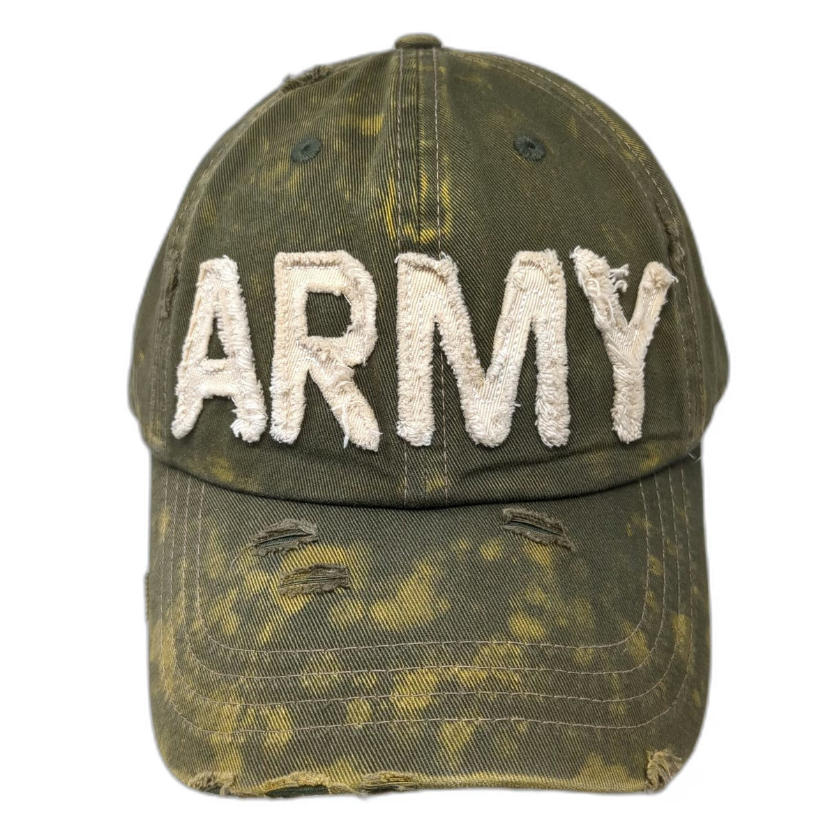 KBETHOS Baseball Cap Green One Size Distressed Army Cotton Slideback Hat
