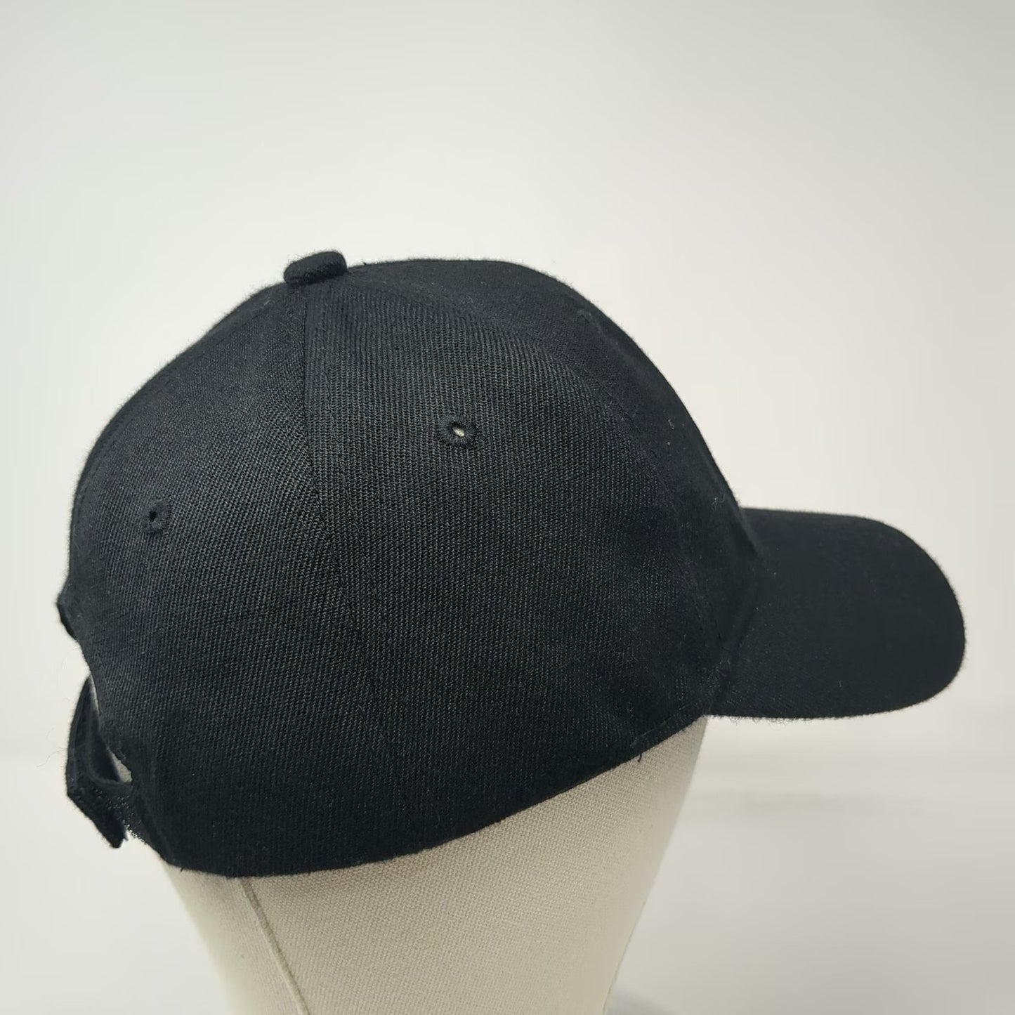 Black Baseball Cap One Size Strapback New York NY Monogram Patch 6-Panel Hat