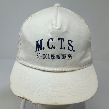 Young An Trucker Hat White One Size MCTS School Reunion 99 Mesh Snapback Rope