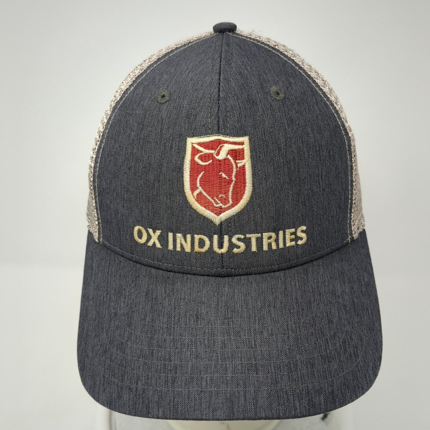 Ox Industries Snapback Trucker Hat Gray OS Adjustable Embroidered Mesh Back