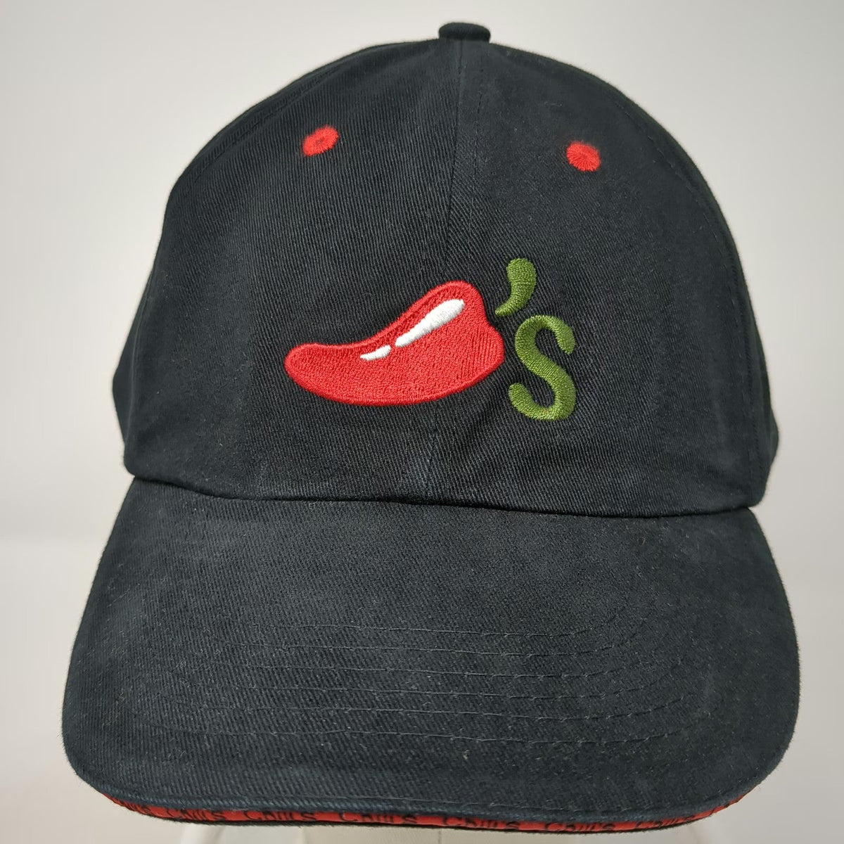Image Solutions Chili's Logo Black One Size Baseball Cap Cotton Strapback Hat