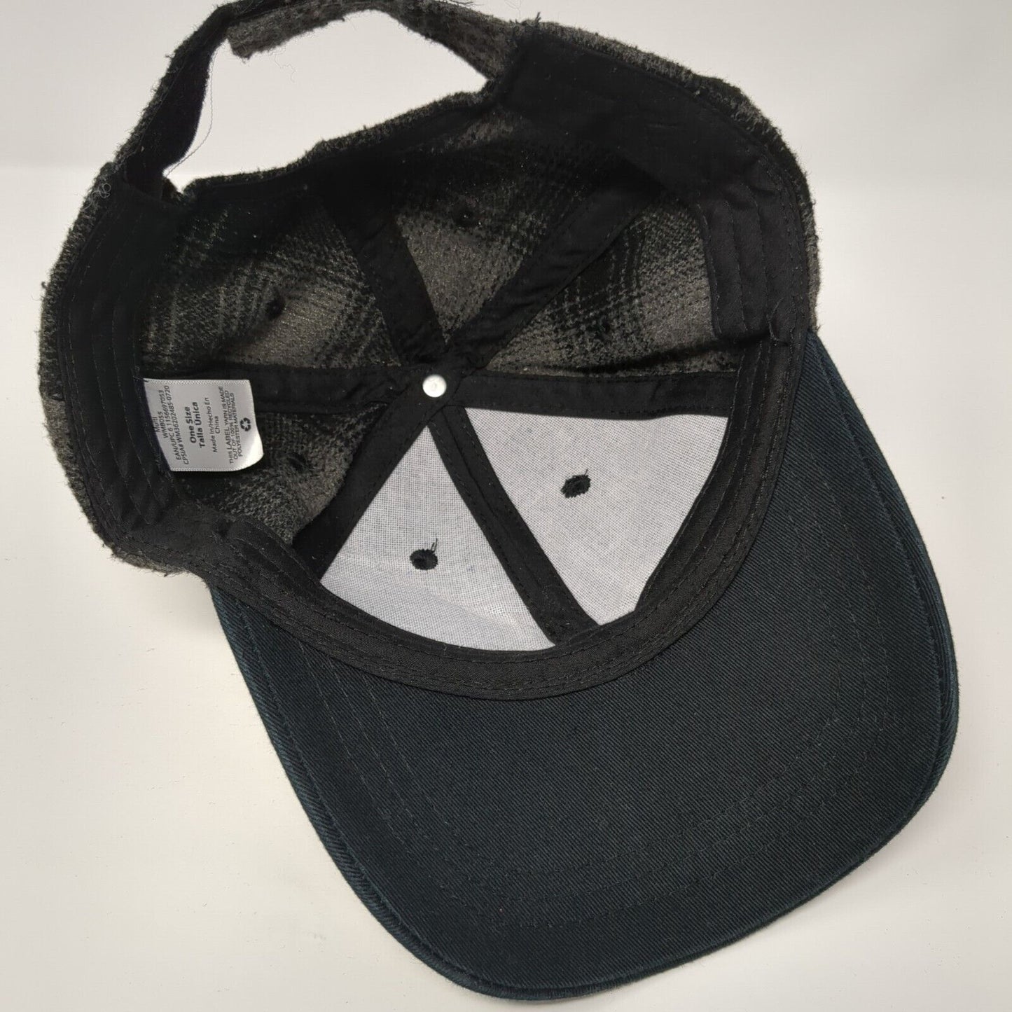 Unbranded Strapback Hat Gray Multi One Size Plaid Adjustable Blank