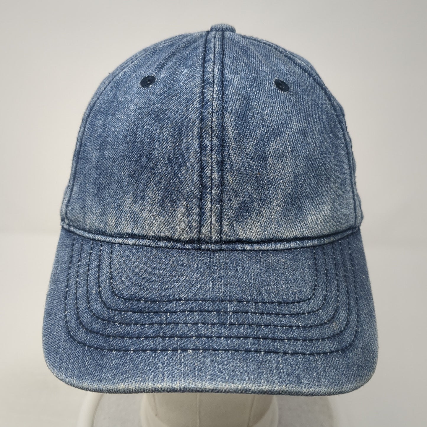 Unbranded Slideback Baseball Cap Blue One Size Adjustable 6 Panel Denim Blank