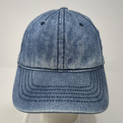 Unbranded Slideback Baseball Cap Blue One Size Adjustable 6 Panel Denim Blank