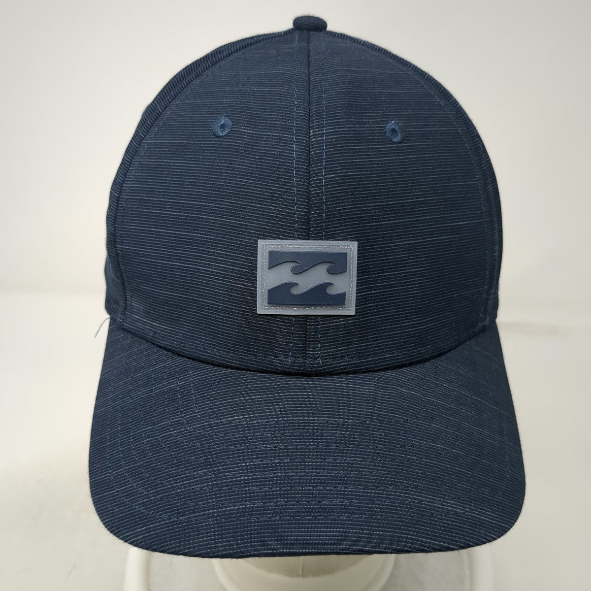 Billabong Baseball Cap Blue XL Fitted Textured Wave Logo Rubber Patch Flexfit