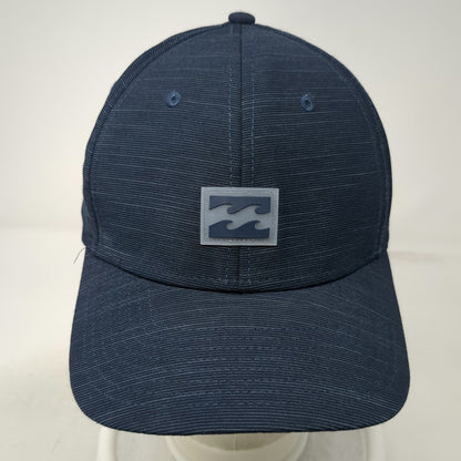 Billabong Baseball Cap Blue XL Fitted Textured Wave Logo Rubber Patch Flexfit