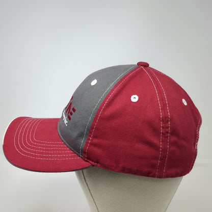 Sportsman Baseball Cap Red One Size Lower Valley Machine Shop Hat Stitching