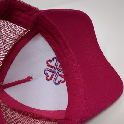 Jamberry Slideback Mesh Back Trucker Hat Pink OSFA Adjustable Embroidered