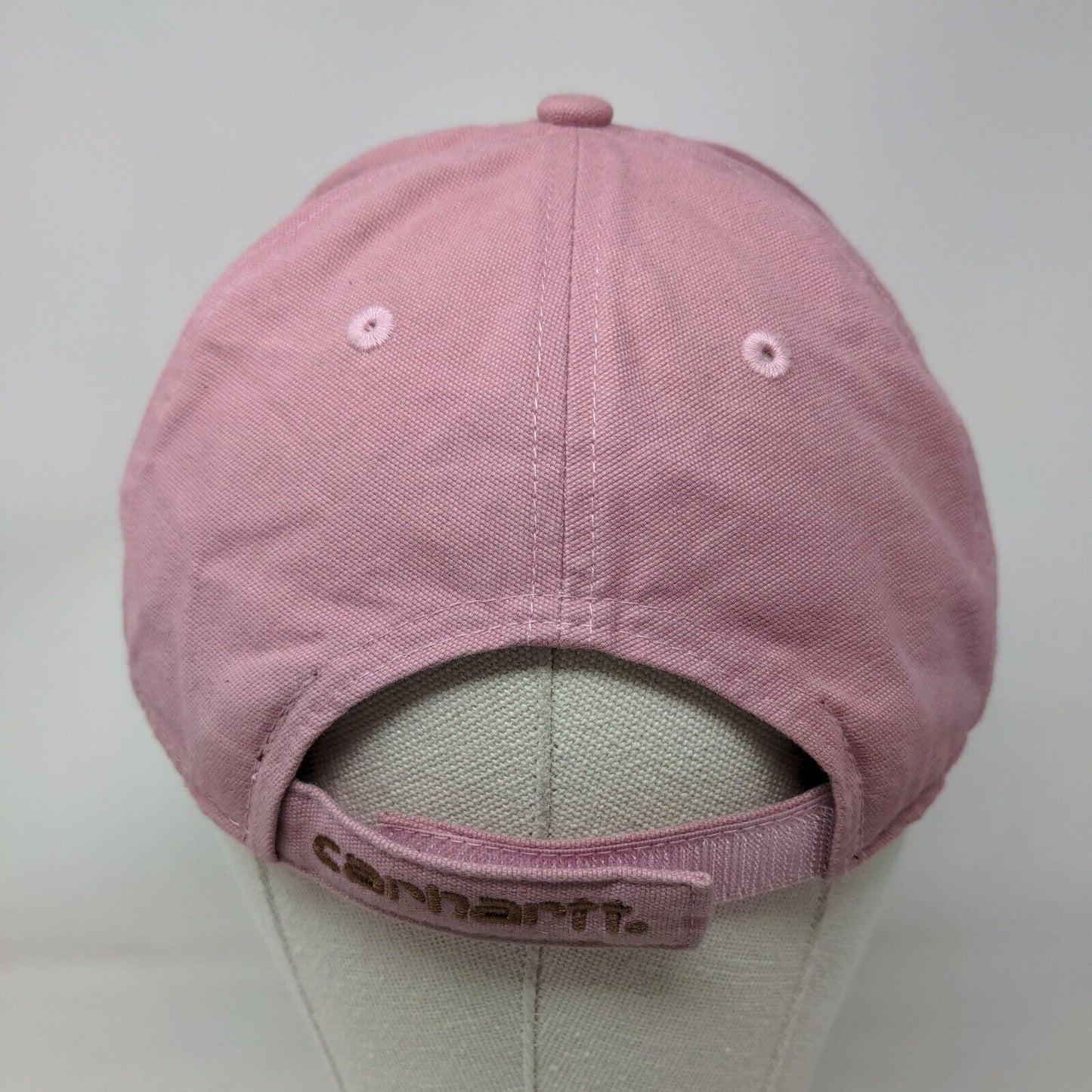 Carhartt Strapback Hat Pink One Size Adjustable Embroidered Logo 6 Panel