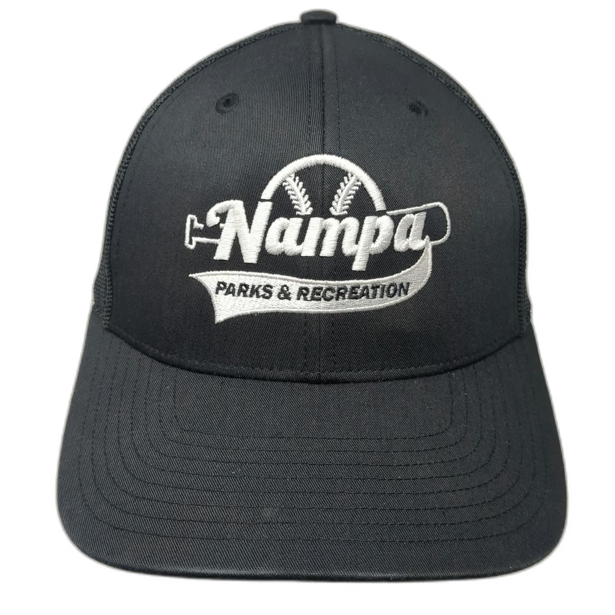 Richardson Trucker Hat Black S Nampa Parks & Recreation Baseball Mesh Snapback