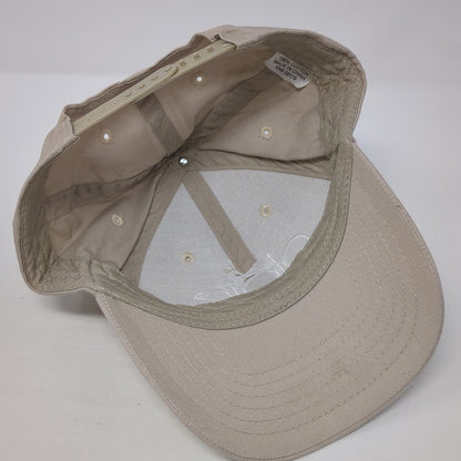 Plate Snapback Hat Beige One Size Adjustable Embroidered Vent Holes