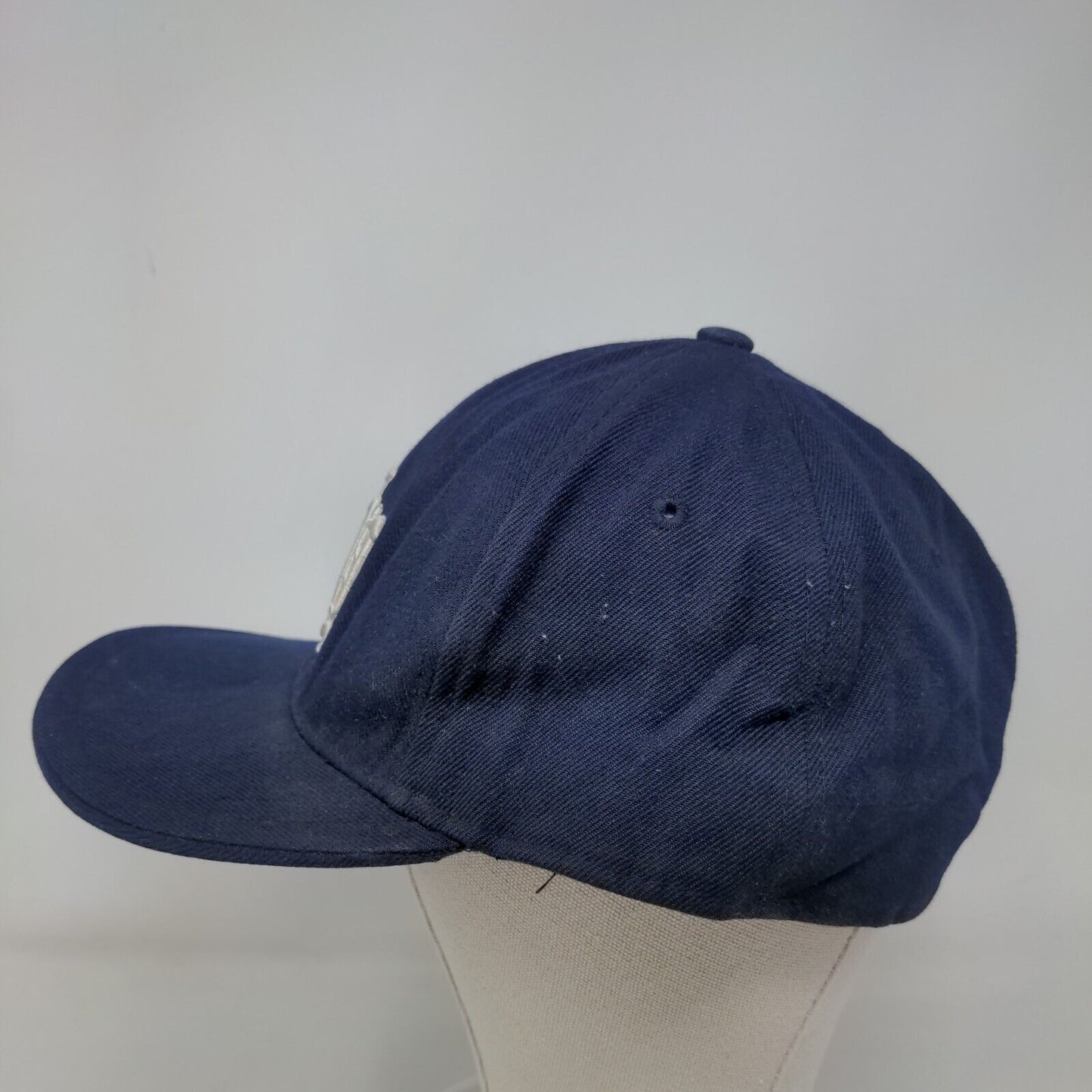 NY Fitted Hat Blue XL 7 3/4-8 Embroidered Premium Original Flat Hatco