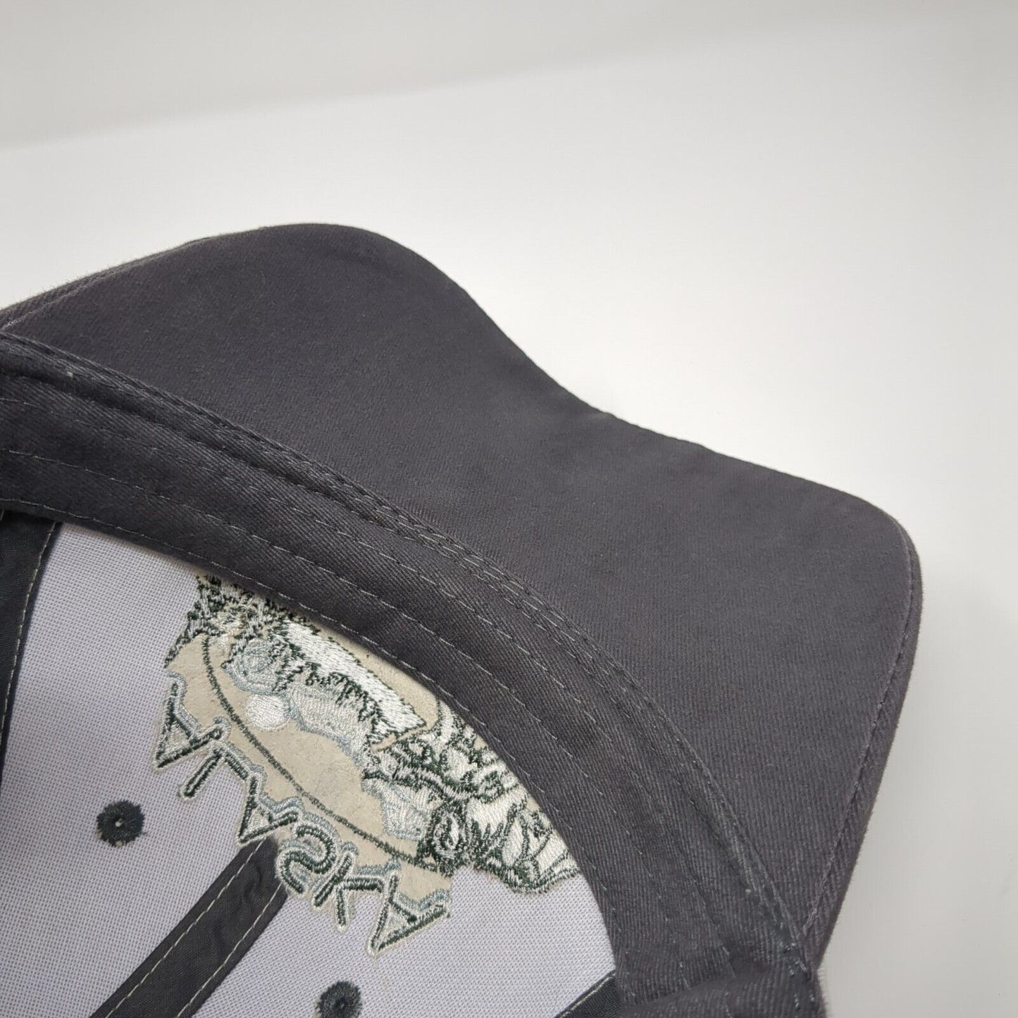 Alaska Slideback Hat Gray One Size Adjustable Embroidered Patriotic Tonqass