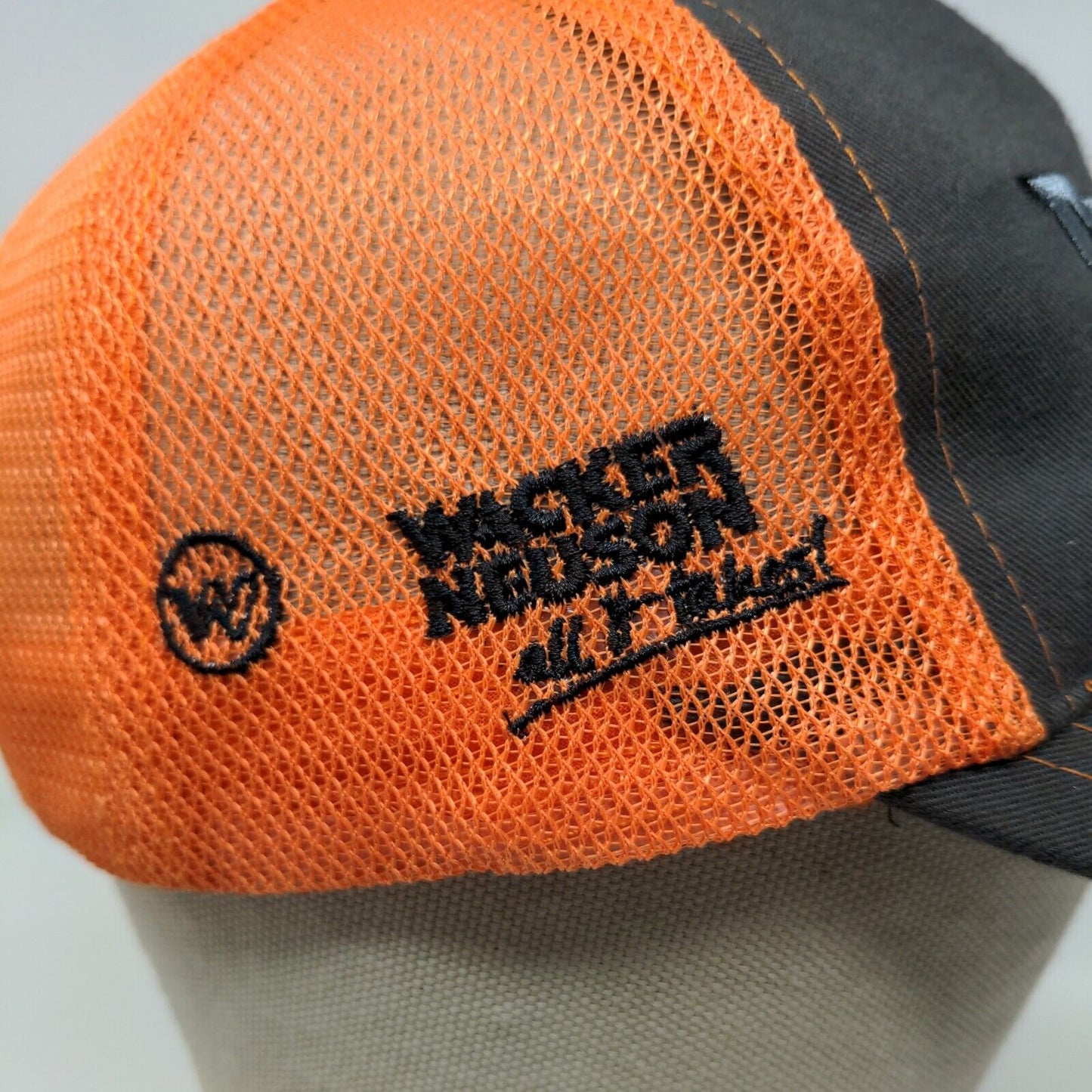 Franklin Equipment Mens Snapback Mesh Back Hat Gray Orange Size OSFM Embroidered