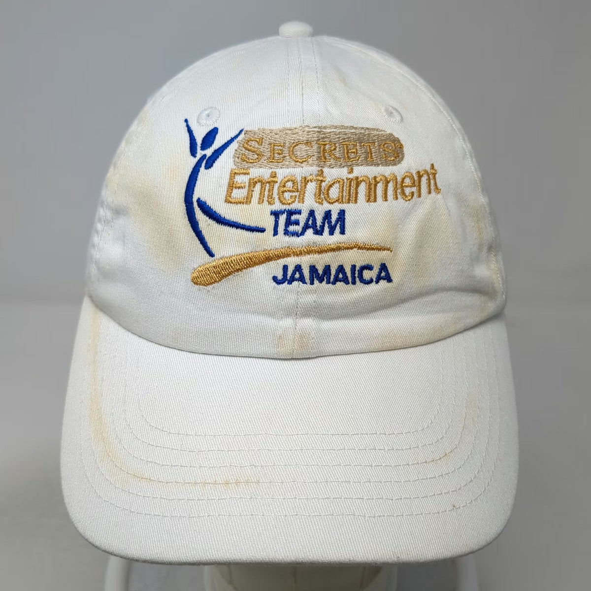 White Baseball Cap One Size Secrets Entertainment Team Jamaica Hat Slideback