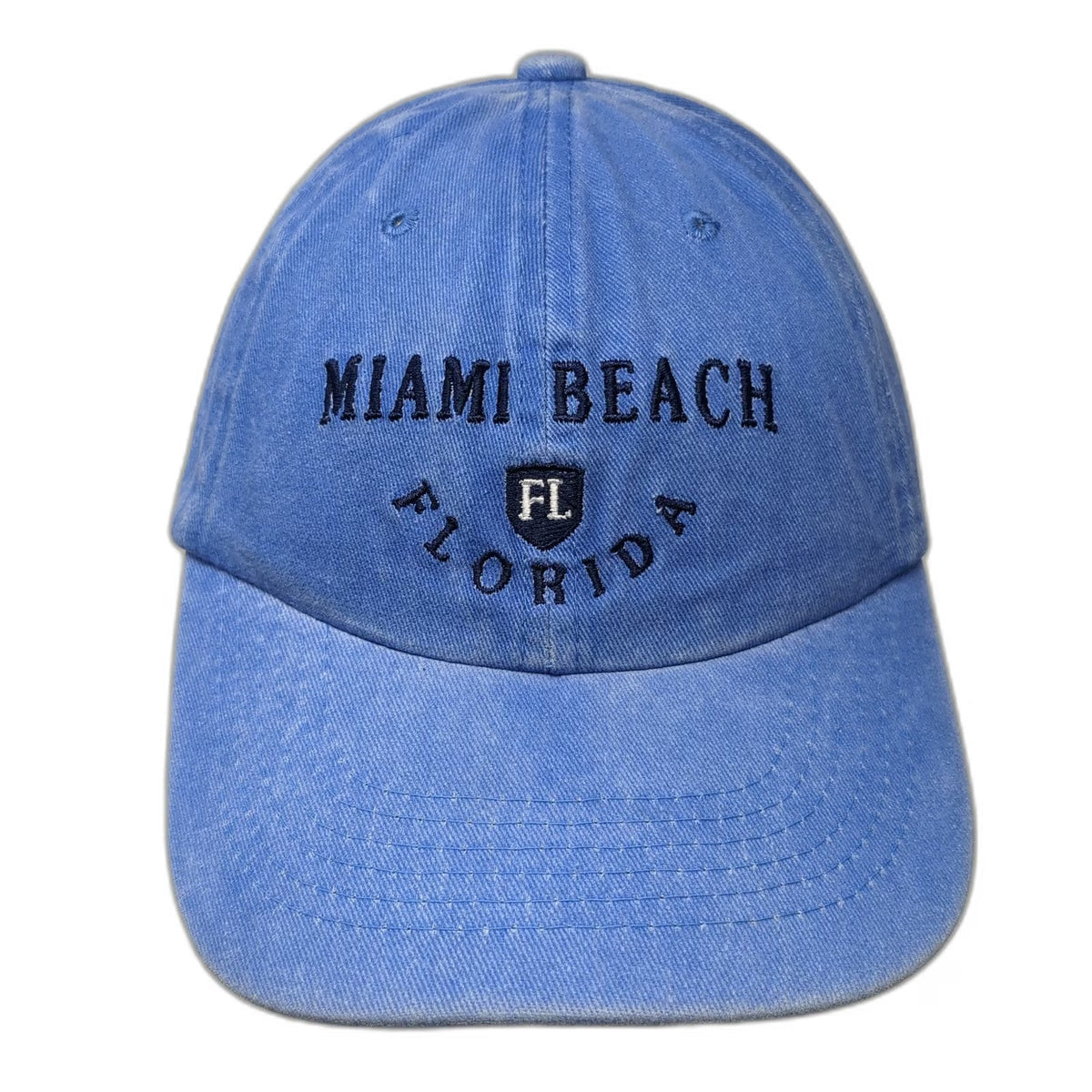 Sunkiss Kap Baseball Cap Blue One Size Miami Beach Florida Slideback Hat Shield