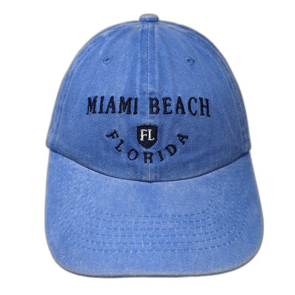 Sunkiss Kap Baseball Cap Blue One Size Miami Beach Florida Slideback Hat Shield
