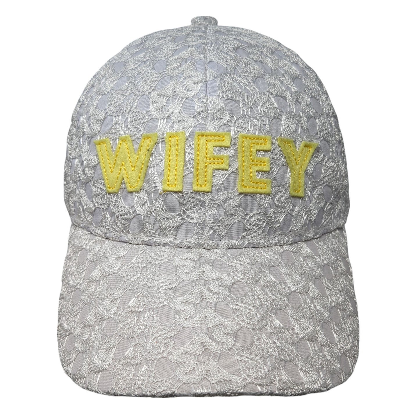 WIFEY Slideback Baseball Cap Multicolor One Size Adjustable Lace Trim