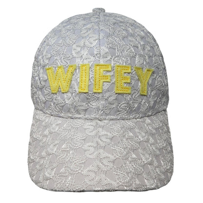 WIFEY Slideback Baseball Cap Multicolor One Size Adjustable Lace Trim