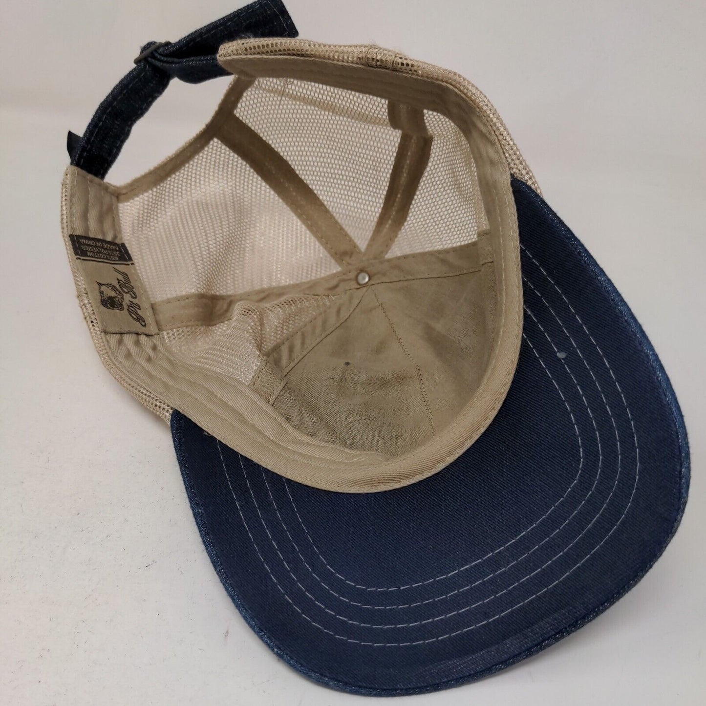 Pit Bull Women's Slideback Mesh Back Denim Hat Blue Count Your Blessings Logo