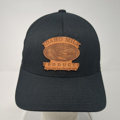 Idaho Milk Products Fitted Hat Black Medium Flexfit Branded Bills