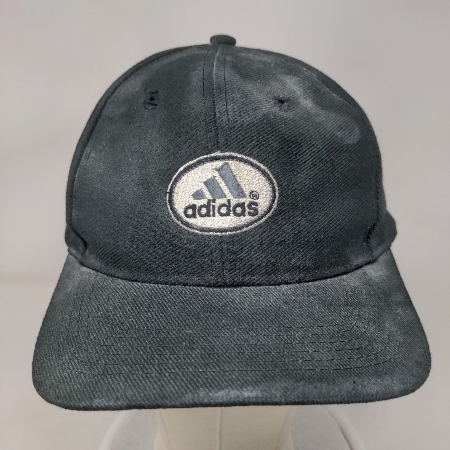 Adidas Snapback Hat Black OSFA Adjustable Embroidered 6 Panel Cotton