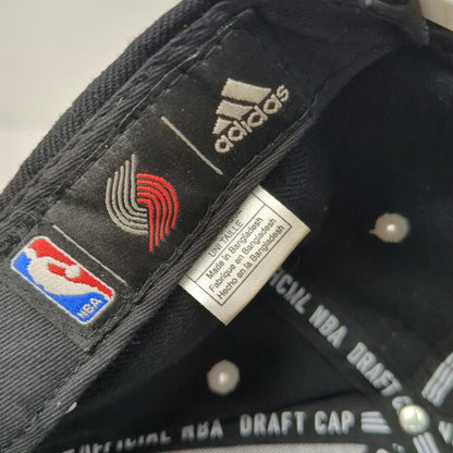 adidas Portland Trail Blazers NBA Snapback Black One Size Draft Hat Flat Brim