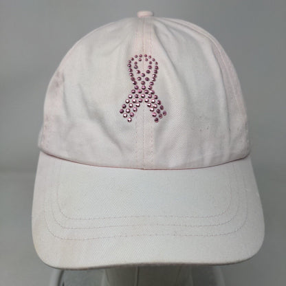 Pink Stuff Breast Cancer Awareness Strapback Hat Pink Rhinestones Bling