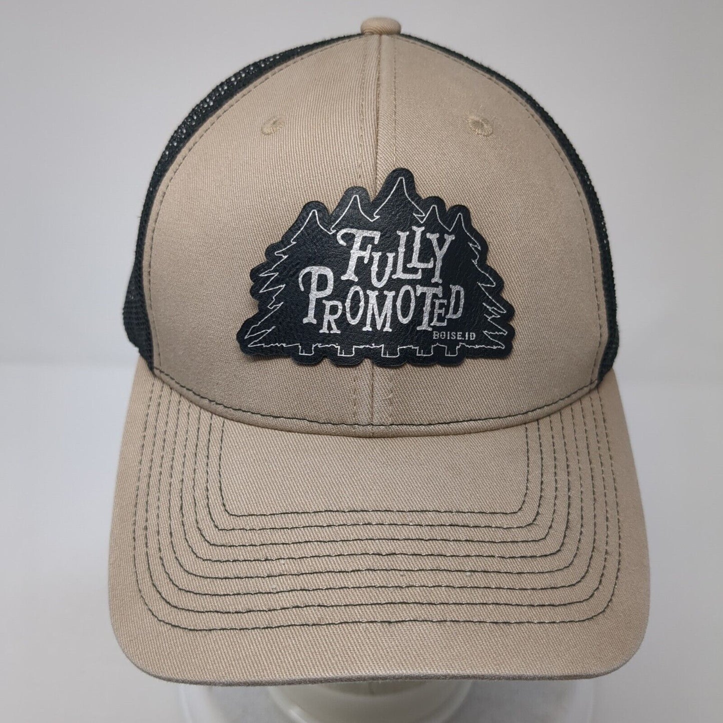 Fully Promoted Snapback Trucker Hat Tan One Size Mesh Back Outdoor Cap