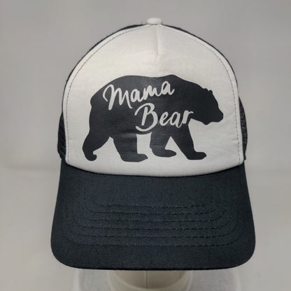 Mama Bear Snapback Trucker Hat Black OSFA Adjustable Mesh Back Animal Print