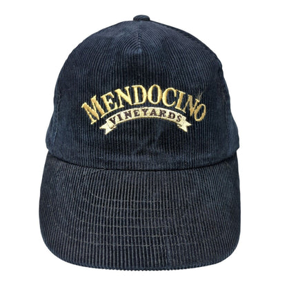Mendocino Vineyards Snapback Hat Blue One Size Adjustable Embroidered