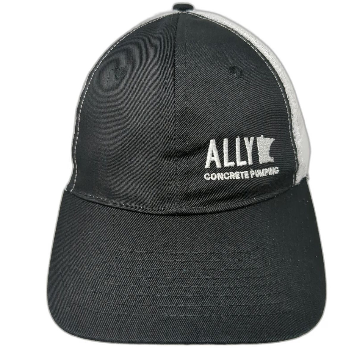 Ally Concrete Pumping Minnesota Trucker Hat Black One Size Snapback Mesh Back