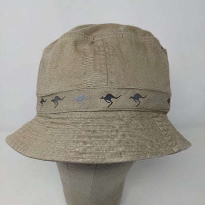 Aussie Design Men's Bucket Hat Tan Embroidered Spell Out Logo Kangaroos