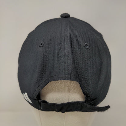 Adidas 3 Stripes Logo Strapback Hat Black One Size Aeroready 6 Panel