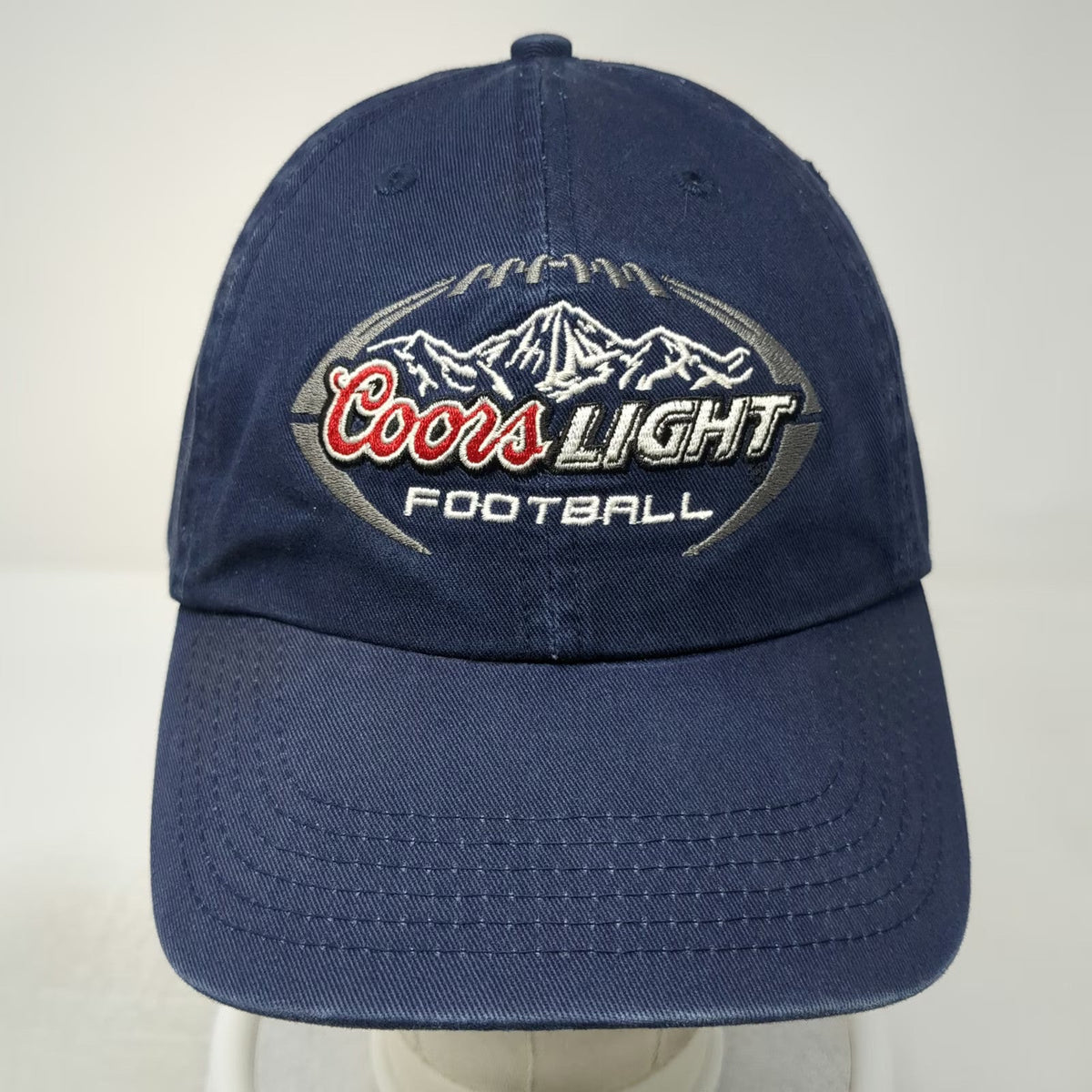 Coors Light Football Hat Blue Baseball Cap One Size Embroidered Logo Slideback