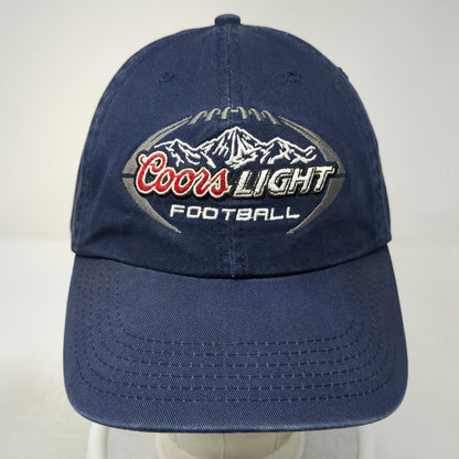 Coors Light Football Hat Blue Baseball Cap One Size Embroidered Logo Slideback