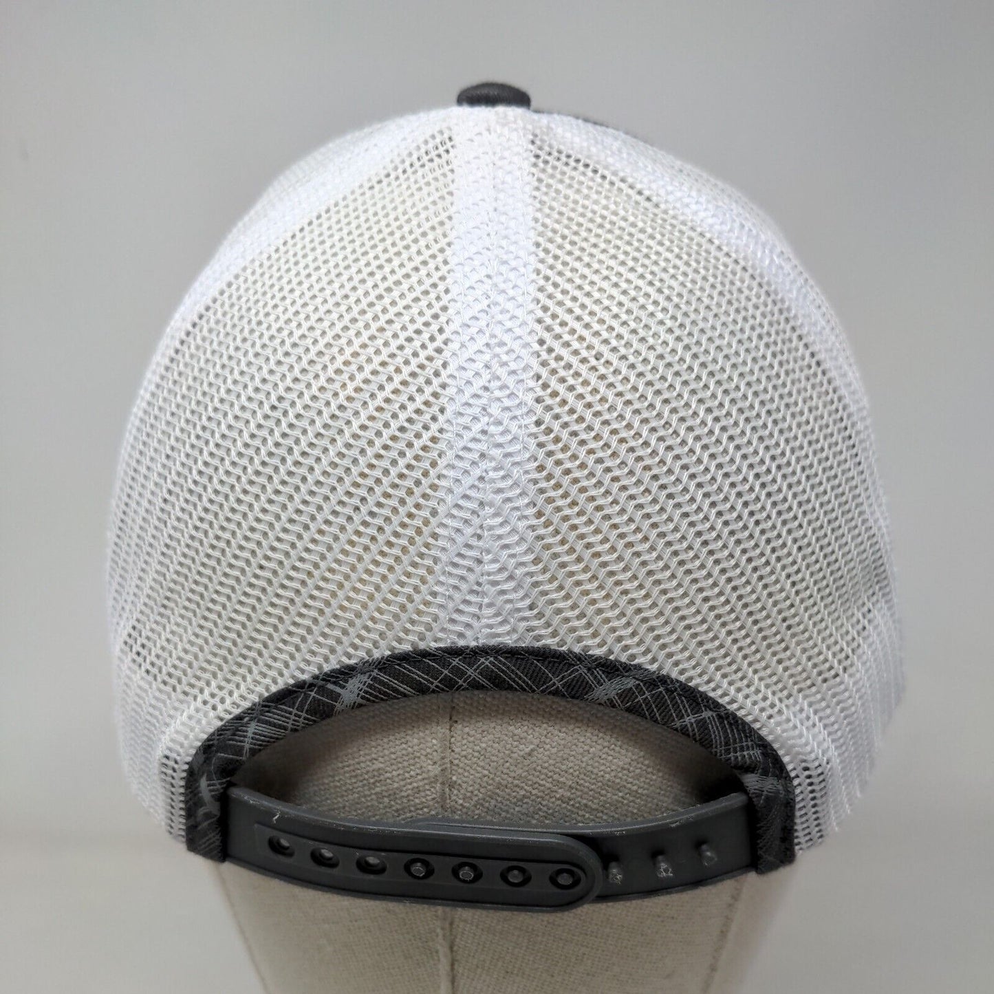 Red Cardinal Snapback Mesh Back Trucker Hat Gray OSFM Embroidered Plaid
