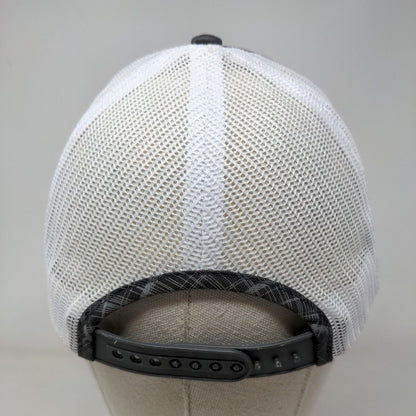 Red Cardinal Snapback Mesh Back Trucker Hat Gray OSFM Embroidered Plaid