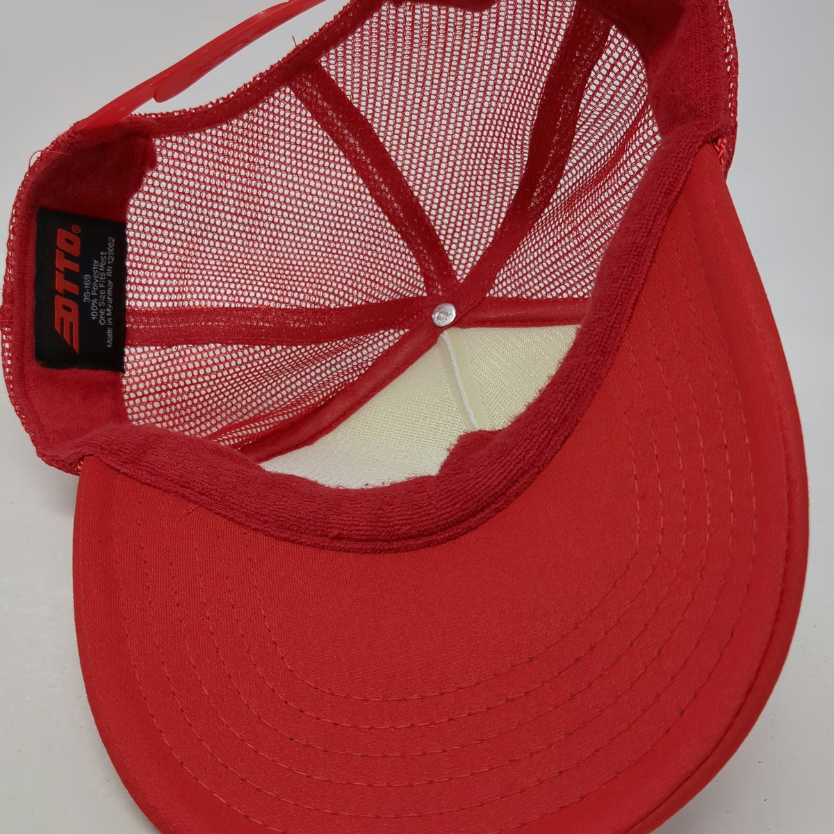 Otto Trucker Hat Red One Size TAO BOWL MMXXII Football Patch Mesh Snapback