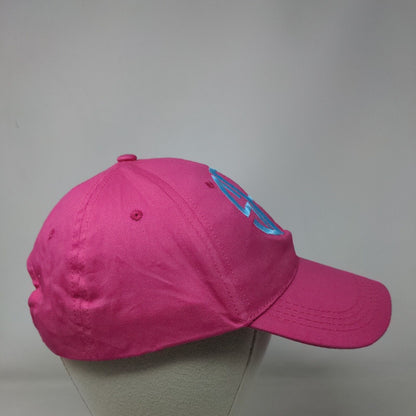 Monogram Strapback Hat Pink One Size Adjustable Embroidered Vented Holes 6 Panel