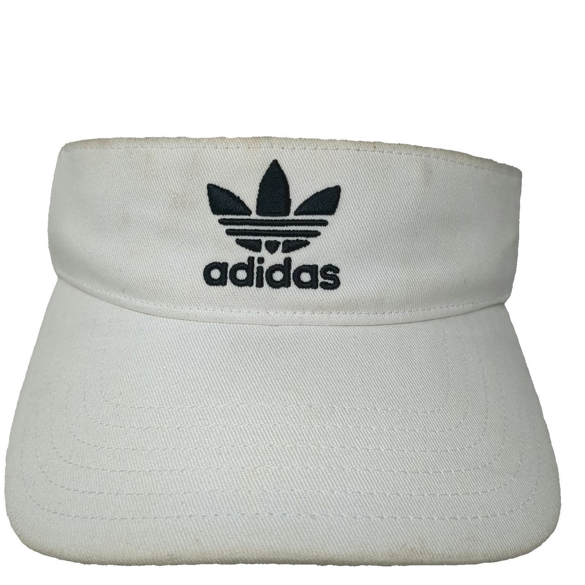 Adidas Visor White One Size Slideback Trefoil Logo Adjustable Cotton Hat