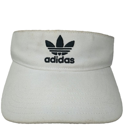 Adidas Visor White One Size Slideback Trefoil Logo Adjustable Cotton Hat