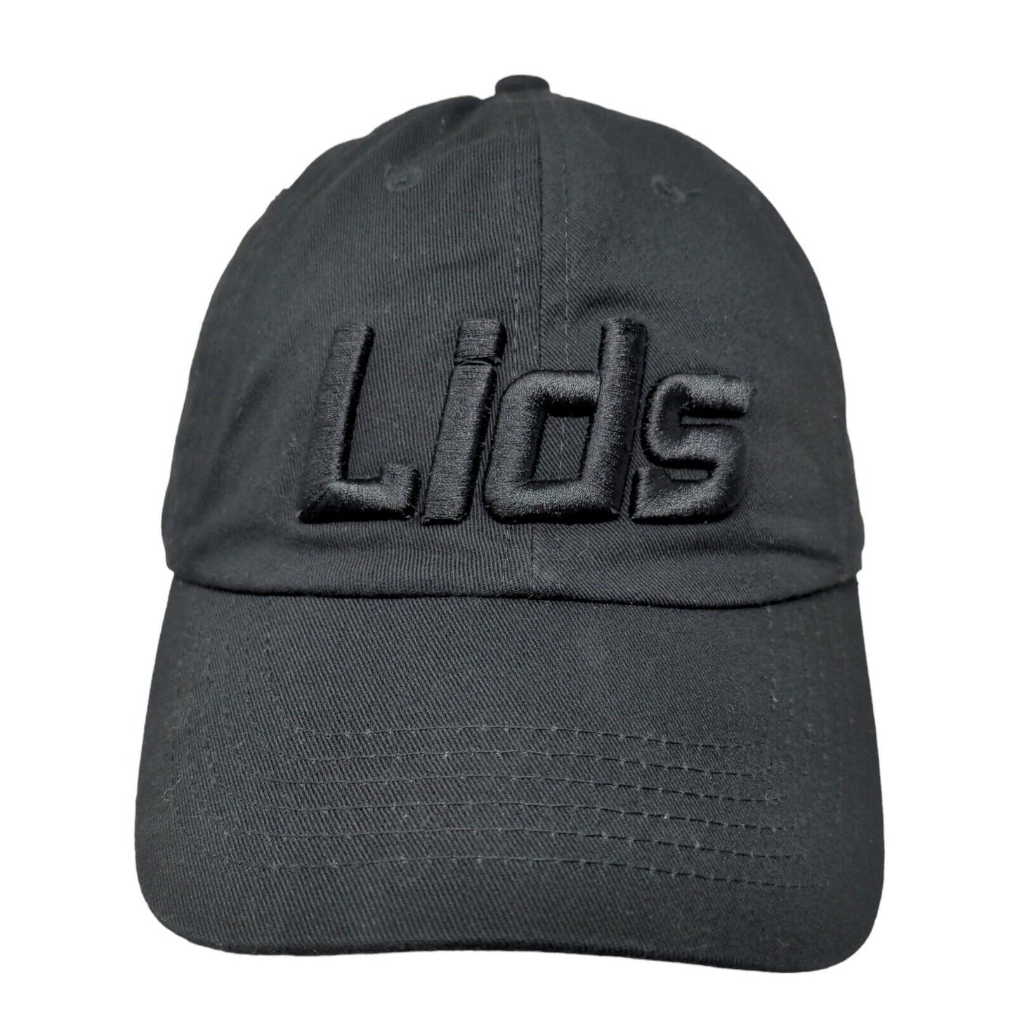 Lids Men's Slideback Hat Black Adjustable Embroidered Spell Out Logo 100% Cotton