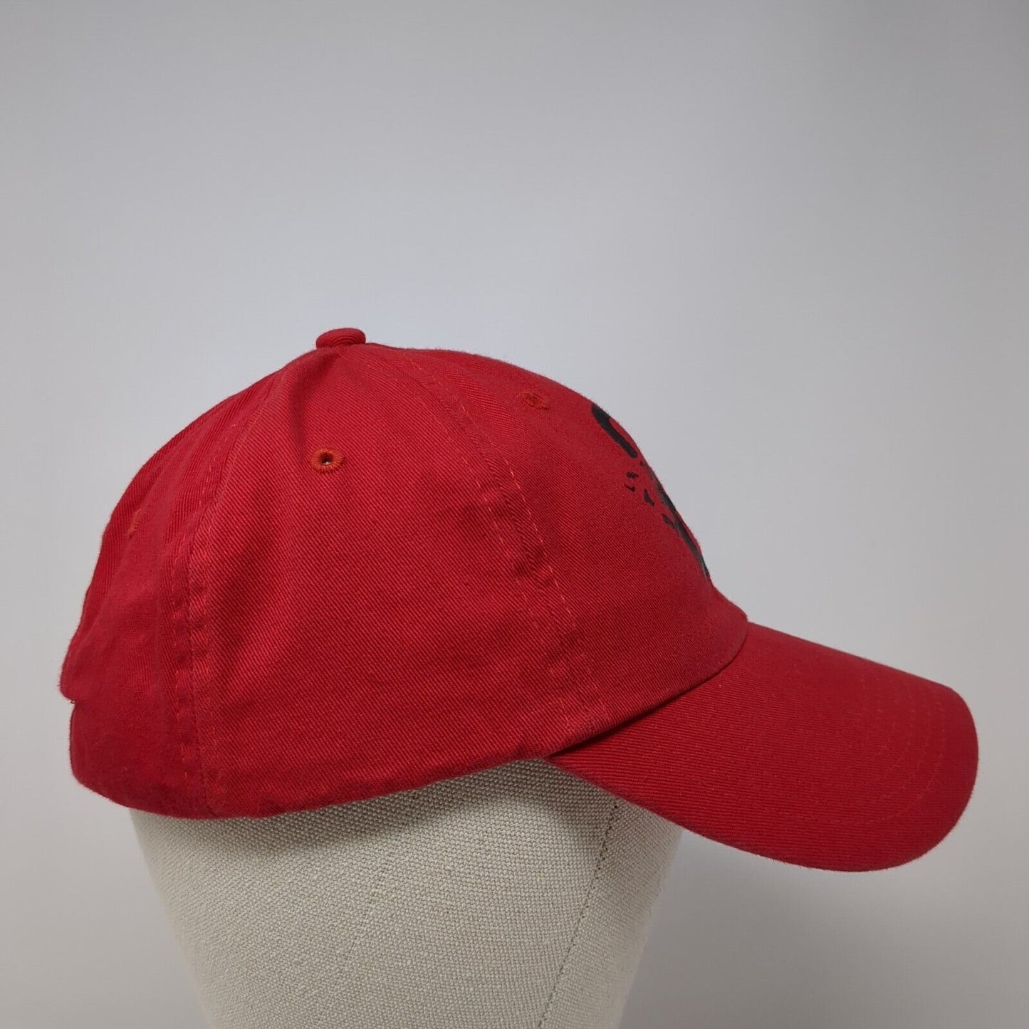 The 22 Slideback Hat Red One Size Adjustable Vented Holes 6 Panel Cotton