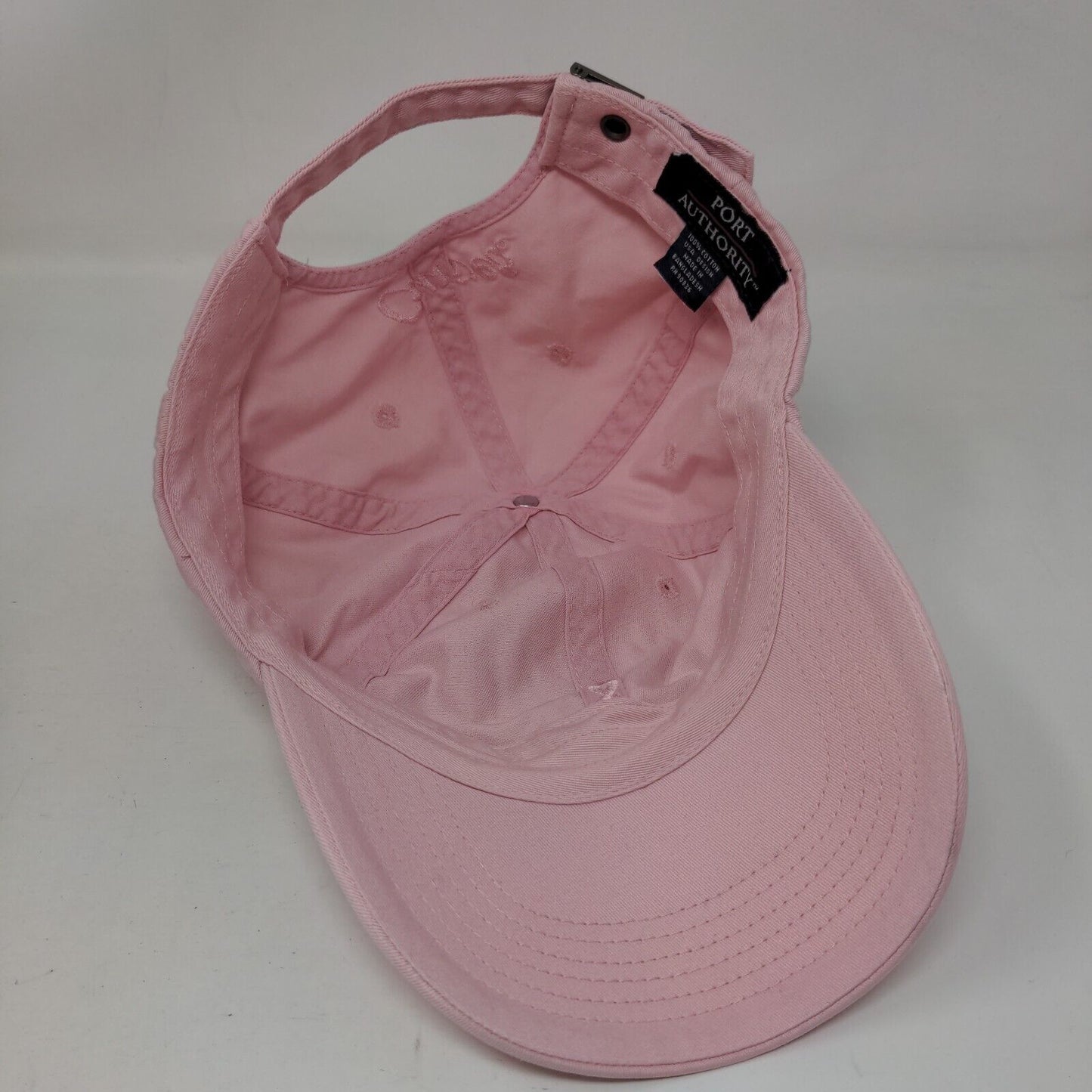 Pink Ribbon Curves Slideback Hat Pink One Size Embroidered Port Authority